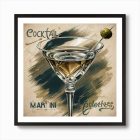 6 Vintage Art Cocktail Wall Art Prints And Posters Art Print