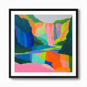 Colourful Abstract Plitvice Lakes National Park Croatia 3 Art Print