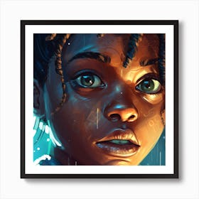 Girl With Dreadlocks 1 Art Print