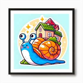 Snail In A House Art Print