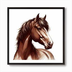 Horse Head Drawing 4 Art Print