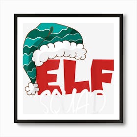 Elf Squad Shirt Christmas Santa Hat Xmas Holiday Pajama Gift Art Print