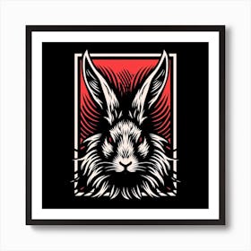 Rabbit Head Illustration Art Print