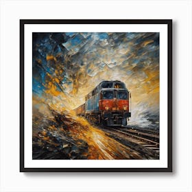 Train On The Tracks Art Print