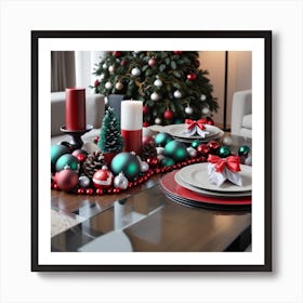 Christmas Table Setting 37 Art Print