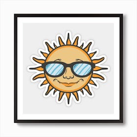 Sun With Sunglasses Art Print