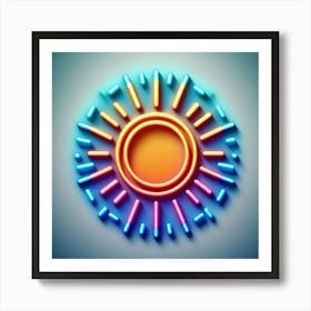 Neon Sun Art Print