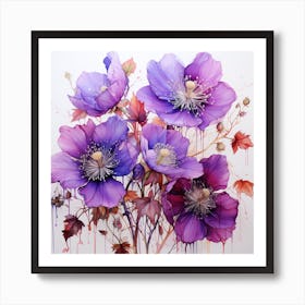 Purple Anemones Art Print