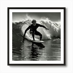 Black And White Surfer 9 Art Print