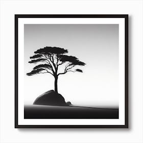 Silhouette Of A Tree 1 Art Print