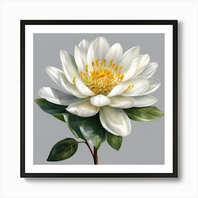 White Lotus Flower Art Print
