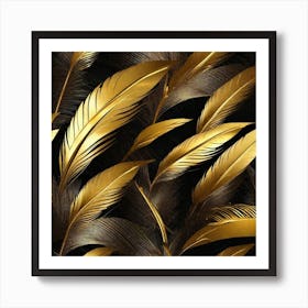 Gold Feathers 8 Art Print