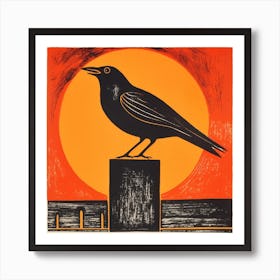 Retro Bird Lithograph Baldpate 3 Art Print