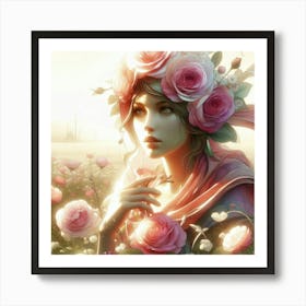 Roses In The Field Art Print