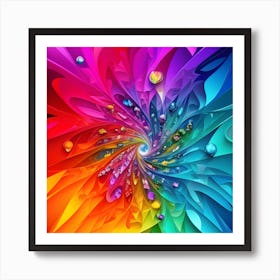 Abstract Colorful Flower 1 Art Print