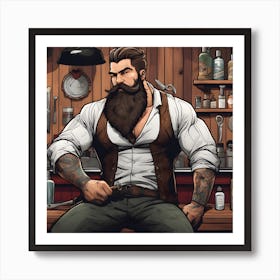 Bearded Barber Art Print