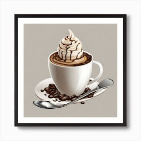 Coffee Cup With Whipped Cream Art Print