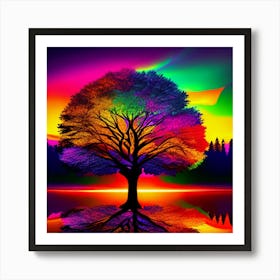 Rainbow Tree 1 Art Print