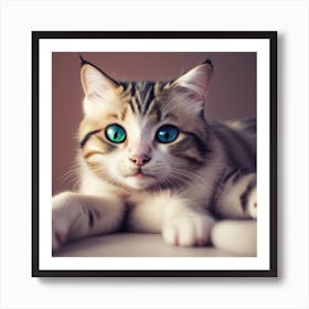 Cat With Blue Eyes Art Print