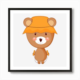 Teddy Bear With Hat Art Print