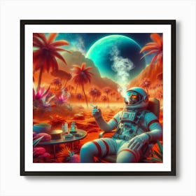 Astronaut In Space Art Print