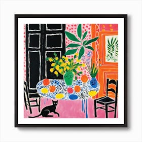 Cat In The Dining Room 8 Art Print