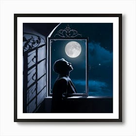 A Striking Midnight Portrait Featuring The Silhoue Rjxfey Jqzueiwdh1kt2zg 2w8riwxxsikmq4x Yhjkyw Art Print