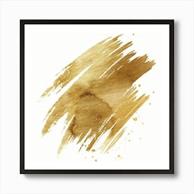 Gold Paint Brush Stroke Art Print