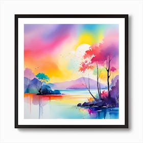 Sunset By The Lake 5 Art Print