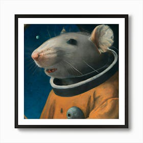 Rat In Space Art Print