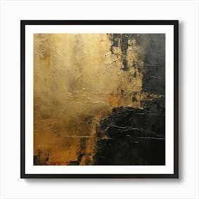 Abstract Canvas Art Gold And Black Color Palette Art Print