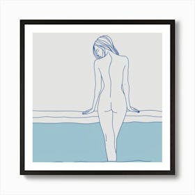 Nude Woman In The Water Art Print