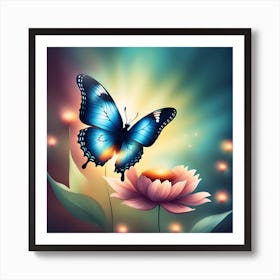 Butterfly On A Flower Art Print