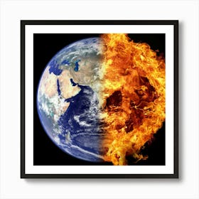 Earth In Flames Art Print