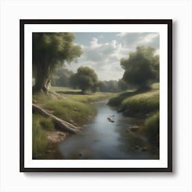 Stream In The Woods 41 Art Print