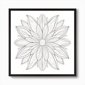Flower Coloring Page Art Print