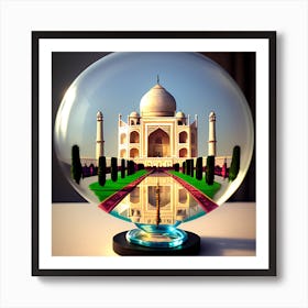 Taj Mahal In A Glass Ball Art Print