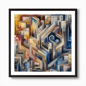 A mixture of modern abstract art, plastic art, surreal art, oil painting abstract painting art deco architecture 19 Art Print