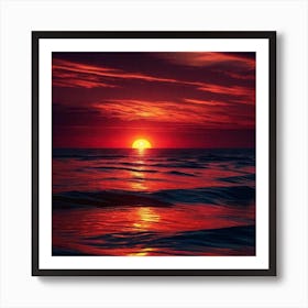 Sunset Over The Ocean 218 Art Print