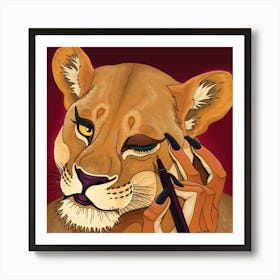 Lion Makeup Art Print