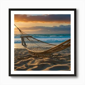 Hammock On The Beach Art Print