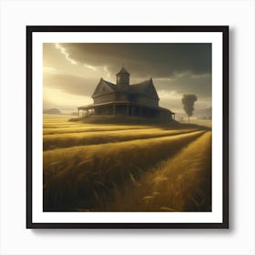 House In A Field 4 Art Print