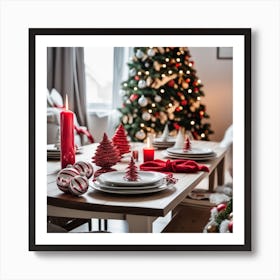 Christmas Table Setting 35 Art Print