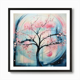 Cherry Blossom Tree Zen And Abstract Art Print Art Print