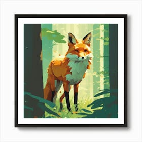 Fox In The Woods 23 Art Print