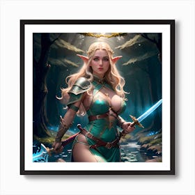 Elven princess in the forrest of forbidden dreams Art Print