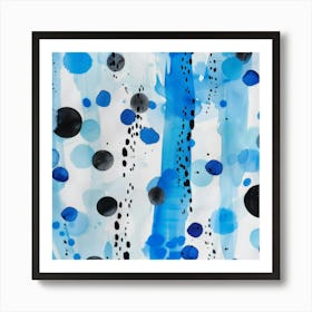 Blue Polka Dots 1 Art Print