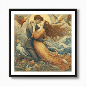 Kiss of love Art Print