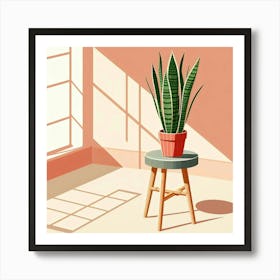 Snake Plant In A Pot 1 Art Print