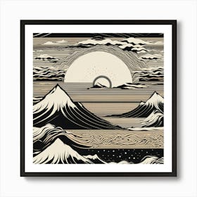 Sunrise Over The Ocean 1 Art Print